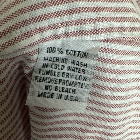 Oconnells Red Striped Vintage Single Needle Button Up Shirt EUC Men’s 18 - Picture 7 of 8